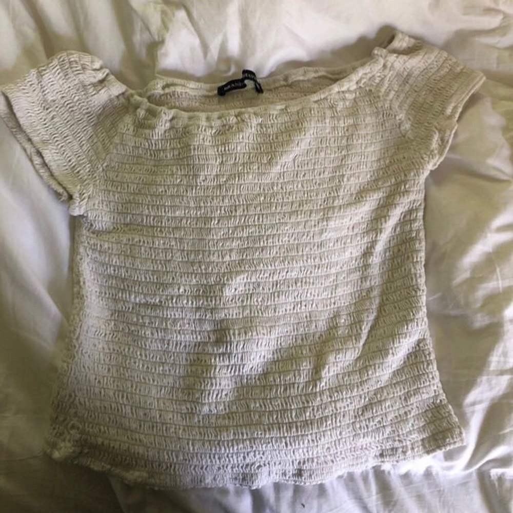 white stretchy brandy melville top